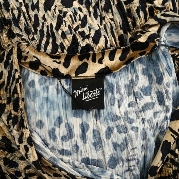 Mimi Liberte Michael Klein Animal Printed Maxi Long Dress Velvet XS New - Picture 6 of 6